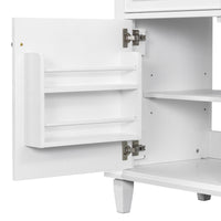 VanityFus 36-in Bathroom Vanity White Single Sink Combo with Ceramic Top 1 Soft Close Door 4 Drawers Adjustable Shelves