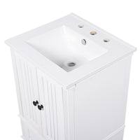 VanityFus 20-in Bathroom Vanity White Single Sink Combo with Ceramic Top 2 Doors 1 Drawer