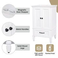 VanityFus 20-in Bathroom Vanity White Single Sink Combo with Ceramic Top 2 Doors 1 Drawer