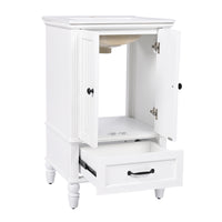 VanityFus 20-in Bathroom Vanity White Single Sink Combo with Ceramic Top 2 Doors 1 Drawer