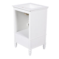 VanityFus 20-in Bathroom Vanity White Single Sink Combo with Ceramic Top 2 Doors 1 Drawer