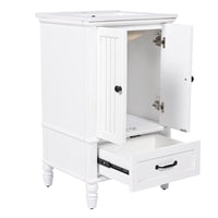 VanityFus 20-in Bathroom Vanity White Single Sink Combo with Ceramic Top 2 Doors 1 Drawer