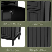 VanityFus 24-in Bathroom Vanity Black Single Sink Combo with Ceramic Top 1 Door 3 Drawers Adjustable Shelves