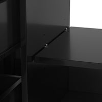 VanityFus 24-in Bathroom Vanity Black Single Sink Combo with Ceramic Top 1 Door 3 Drawers Adjustable Shelves