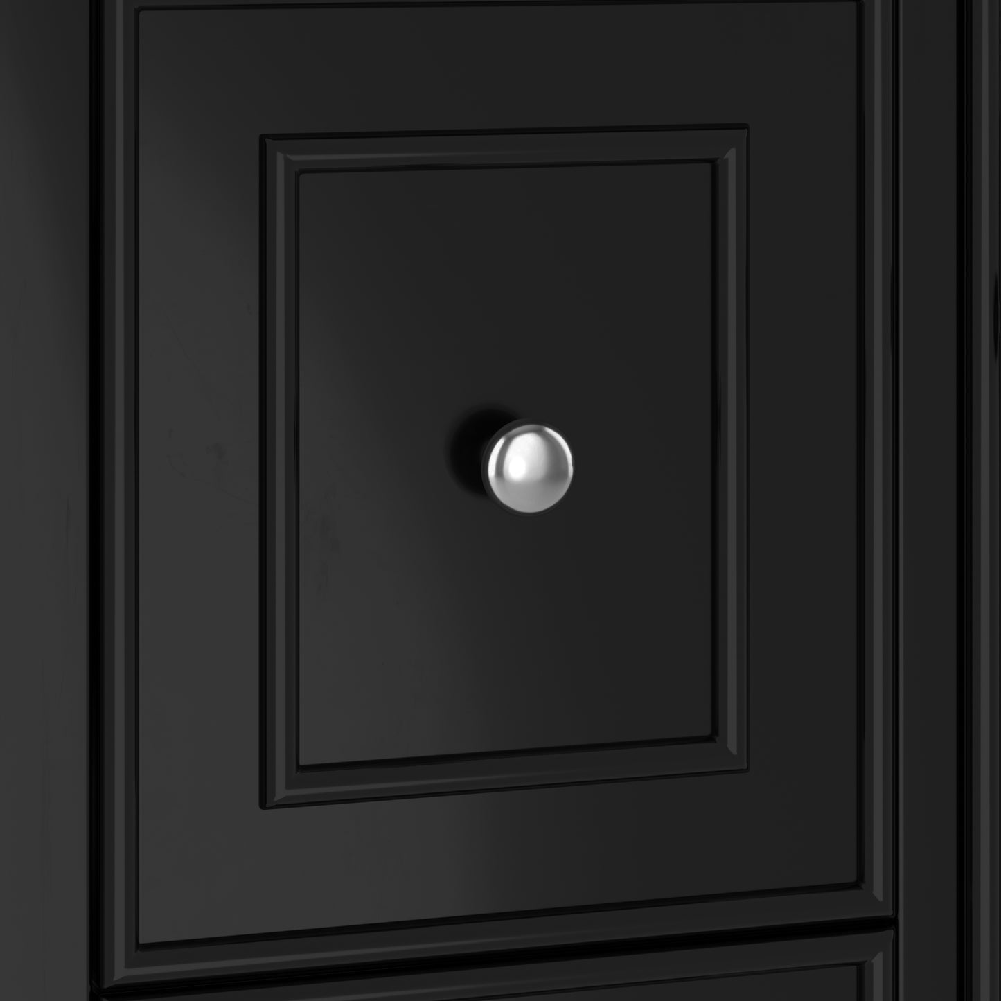 VanityFus 24-in Bathroom Vanity Black Single Sink Combo with Ceramic Top 1 Door 3 Drawers Adjustable Shelves