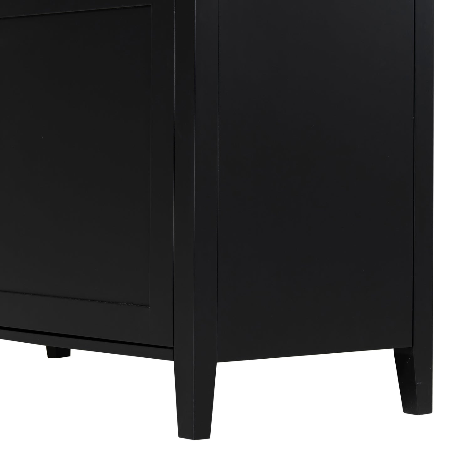 VanityFus 36-in Black Bathroom Vanity Single Sink Combo Ceramic Top 1 door 4 drawers Undermount Adjustable Shelves