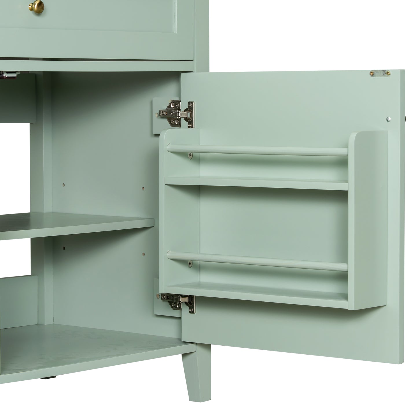 VanityFus 36-in Green Bathroom Vanity Single Sink Combo Ceramic Top 1 door 4 drawers Undermount Adjustable Shelves