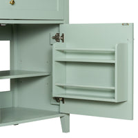 VanityFus 36-in Green Bathroom Vanity Single Sink Combo Ceramic Top 1 door 4 drawers Undermount Adjustable Shelves