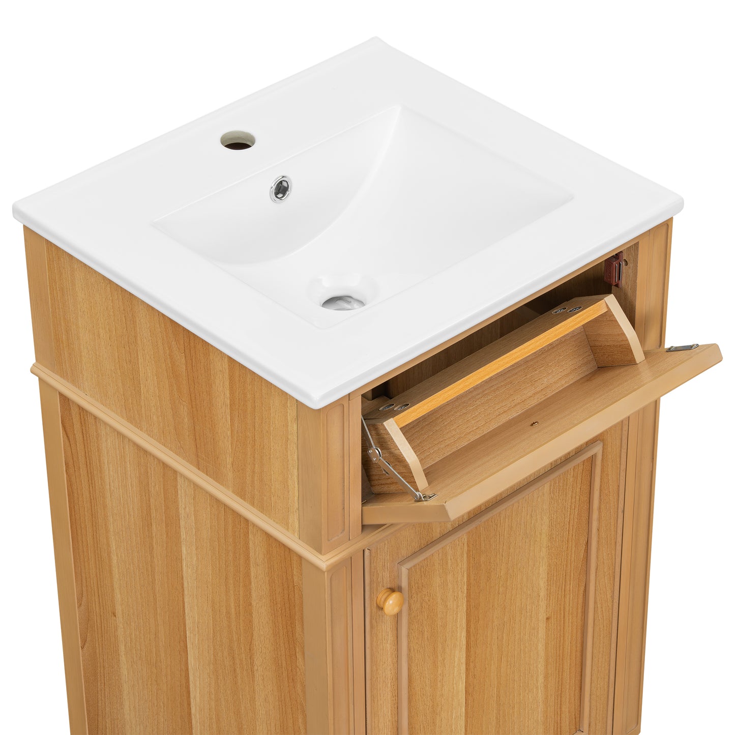 VanityFus 20-in Wood Bathroom Vanity Single Sink Combo Ceramic Top 1 Soft Close Door 1 drawer Undermount Adjustable Shelves