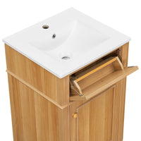 VanityFus 20-in Wood Bathroom Vanity Single Sink Combo Ceramic Top 1 Soft Close Door 1 drawer Undermount Adjustable Shelves