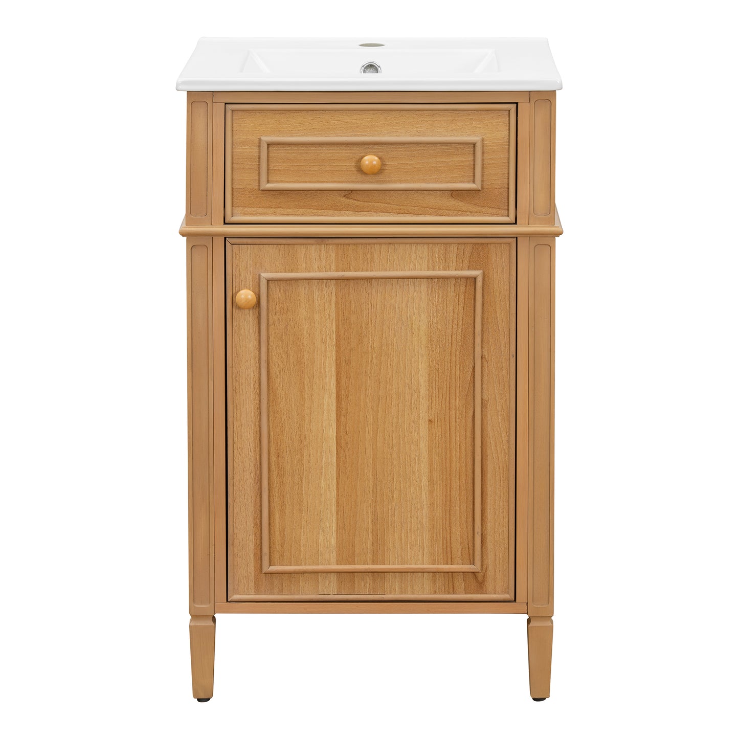 VanityFus 20-in Wood Bathroom Vanity Single Sink Combo Ceramic Top 1 Soft Close Door 1 drawer Undermount Adjustable Shelves