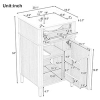 VanityFus 20-in Wood Bathroom Vanity Single Sink Combo Ceramic Top 1 Soft Close Door 1 drawer Undermount Adjustable Shelves