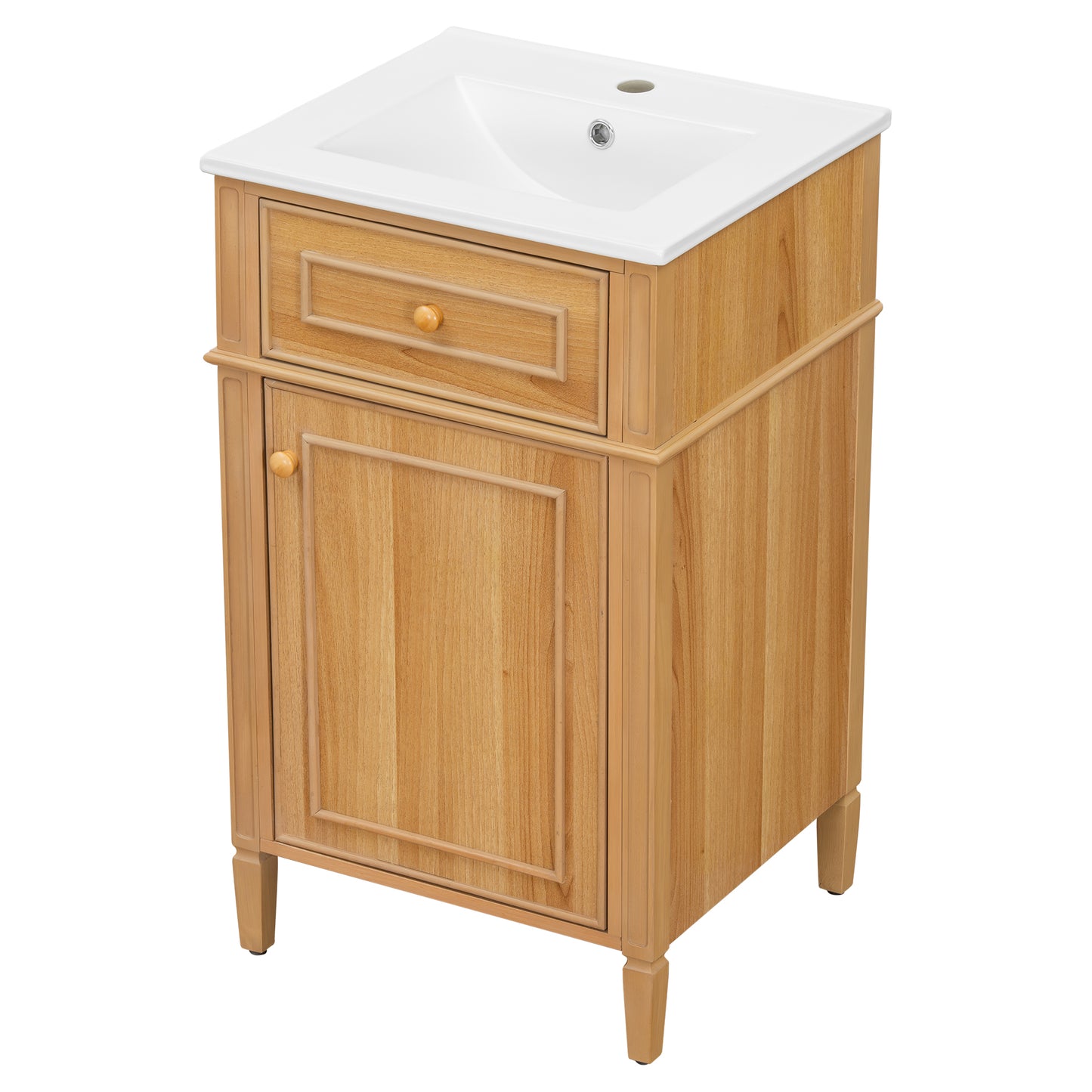 VanityFus 20-in Wood Bathroom Vanity Single Sink Combo Ceramic Top 1 Soft Close Door 1 drawer Undermount Adjustable Shelves