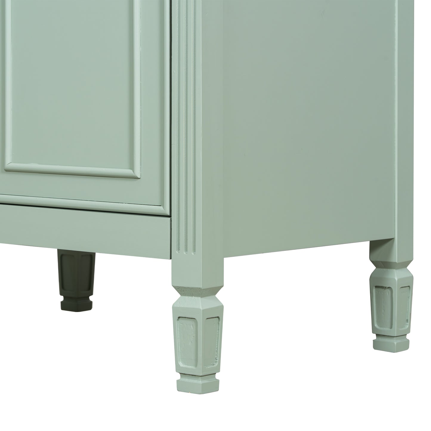 VanityFus 24-in Bathroom Vanity Green Single Sink Combo with Ceramic Top 1 Door 3 Drawers Adjustable Shelves