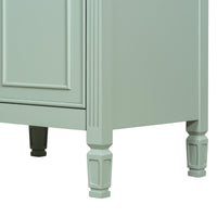 VanityFus 24-in Bathroom Vanity Green Single Sink Combo with Ceramic Top 1 Door 3 Drawers Adjustable Shelves