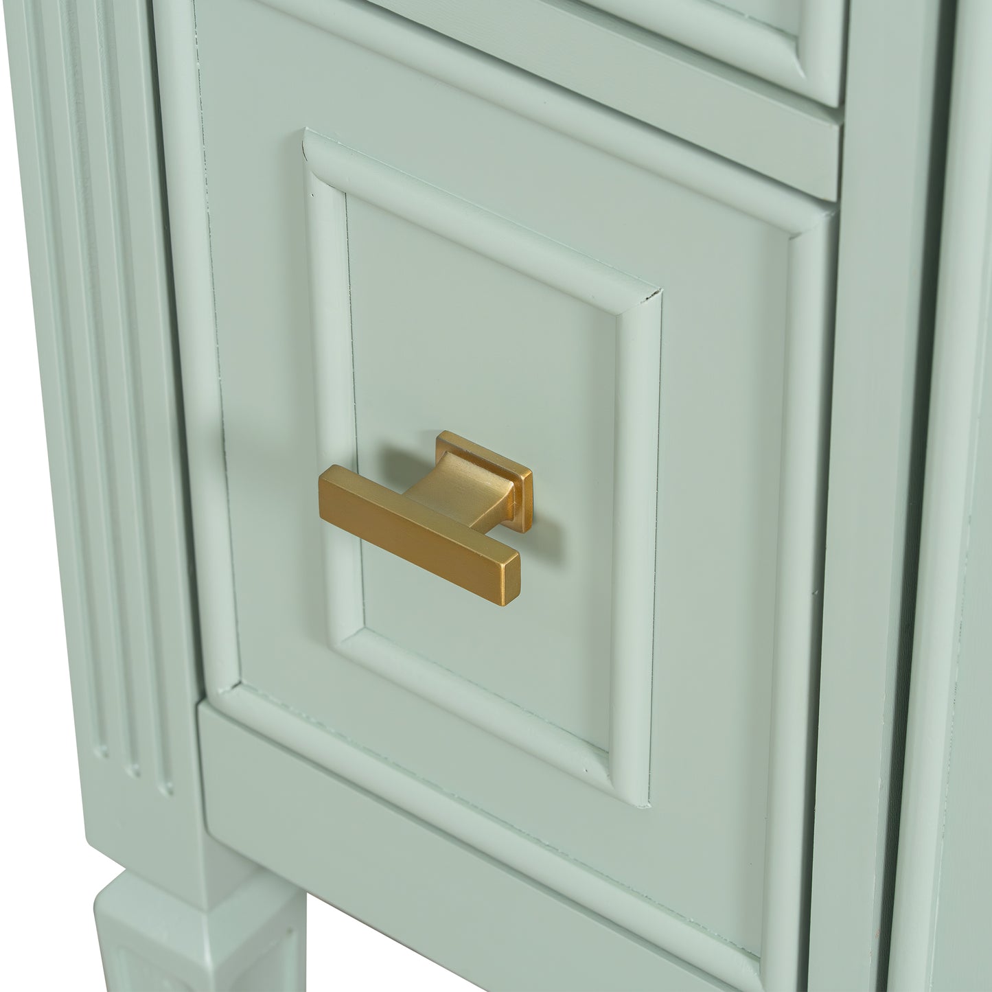 VanityFus 24-in Bathroom Vanity Green Single Sink Combo with Ceramic Top 1 Door 3 Drawers Adjustable Shelves