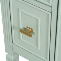 VanityFus 24-in Bathroom Vanity Green Single Sink Combo with Ceramic Top 1 Door 3 Drawers Adjustable Shelves