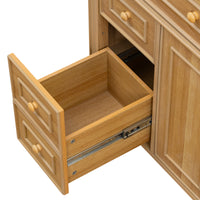VanityFus 36-in Wood Bathroom Vanity Single Sink Combo Ceramic Top 2 Soft Close Doors 3 drawers Undermount Adjustable Shelves