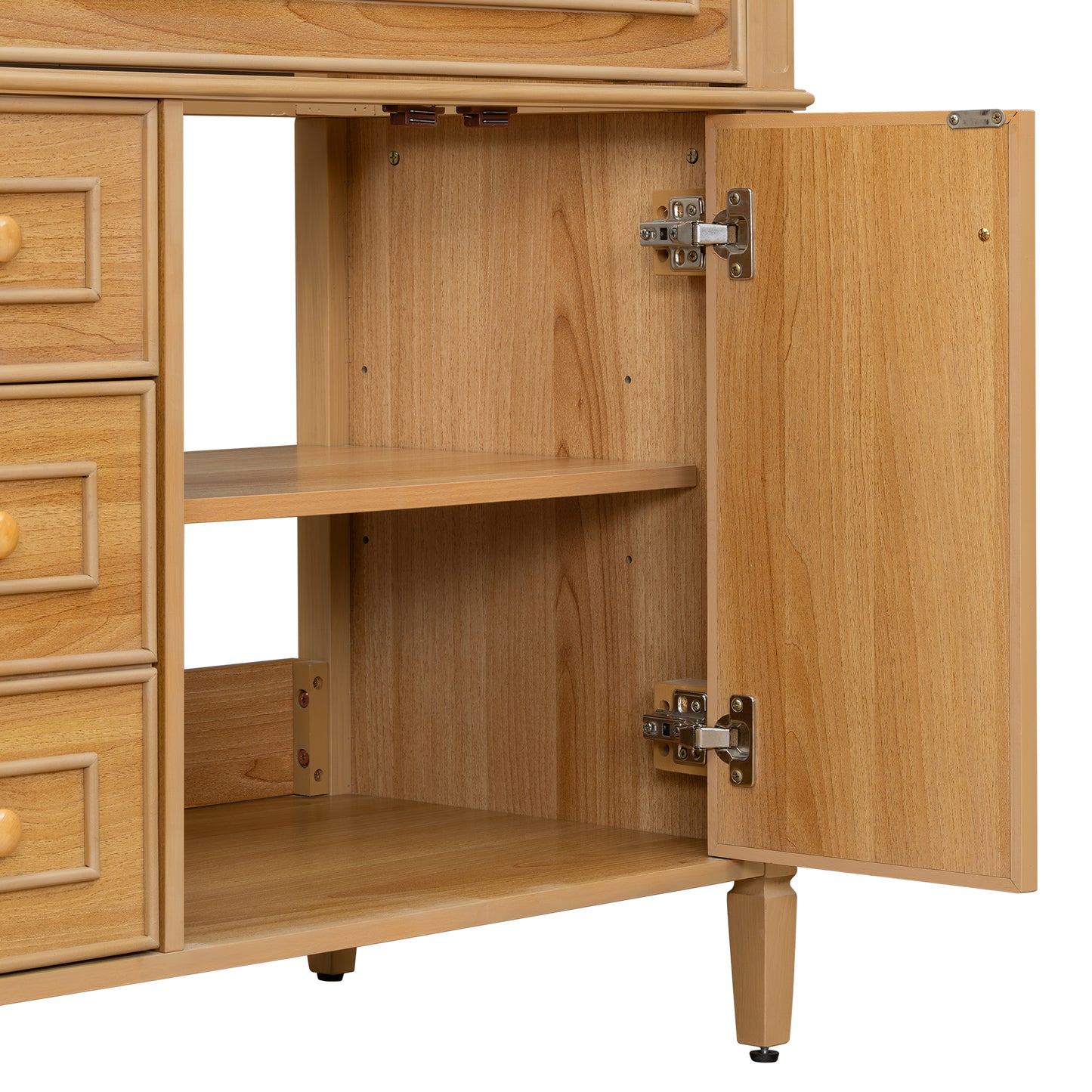 VanityFus 36-in Wood Bathroom Vanity Single Sink Combo Ceramic Top 2 Soft Close Doors 3 drawers Undermount Adjustable Shelves