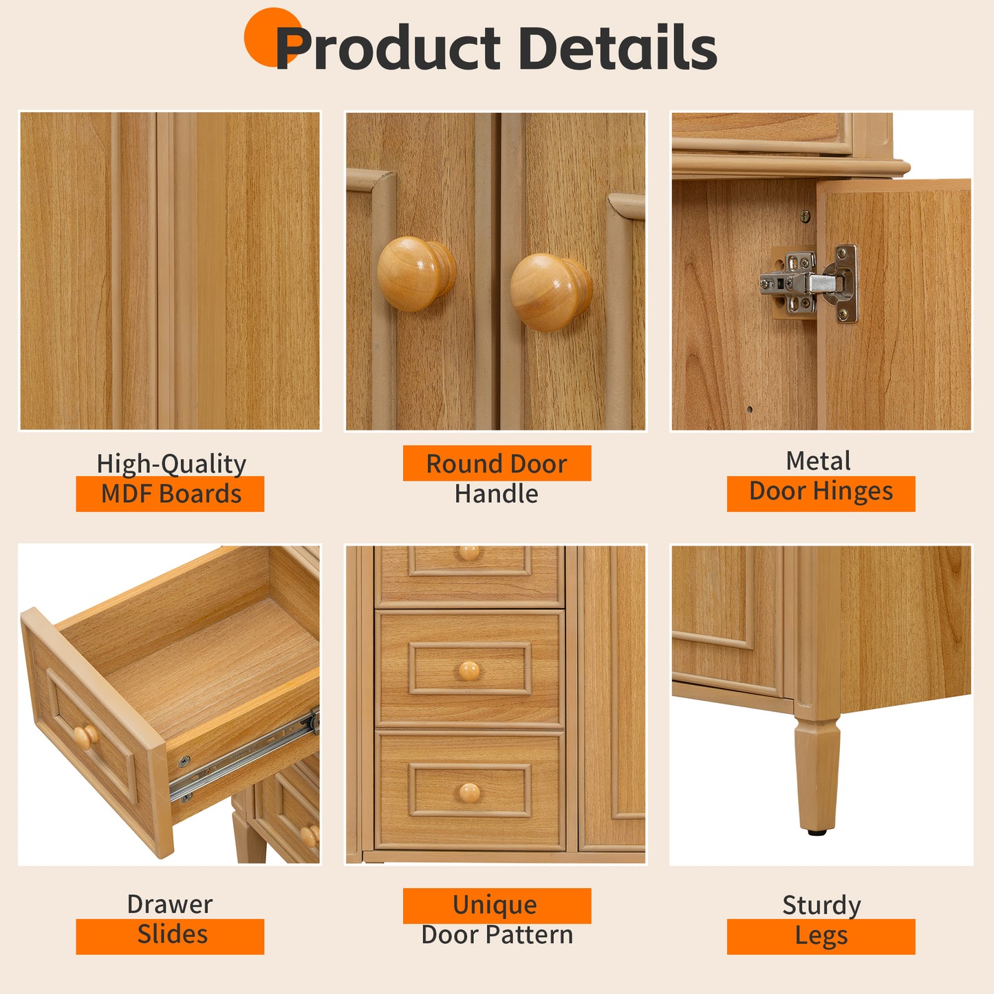 VanityFus 36-in Wood Bathroom Vanity Single Sink Combo Ceramic Top 2 Soft Close Doors 3 drawers Undermount Adjustable Shelves