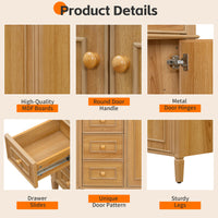 VanityFus 36-in Wood Bathroom Vanity Single Sink Combo Ceramic Top 2 Soft Close Doors 3 drawers Undermount Adjustable Shelves