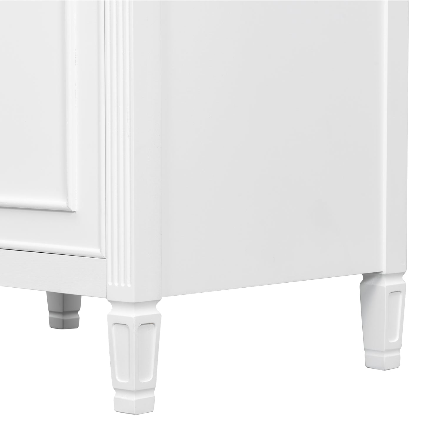 VanityFus 24-in White Bathroom Vanity Single Sink Combo Ceramic Top 1 door 3 drawers Undermount Adjustable Shelves