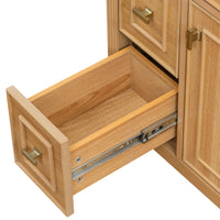 VanityFus 24-in Wood Bathroom Vanity Single Sink Combo Ceramic Top 1 door 3 drawers Undermount Adjustable Shelves