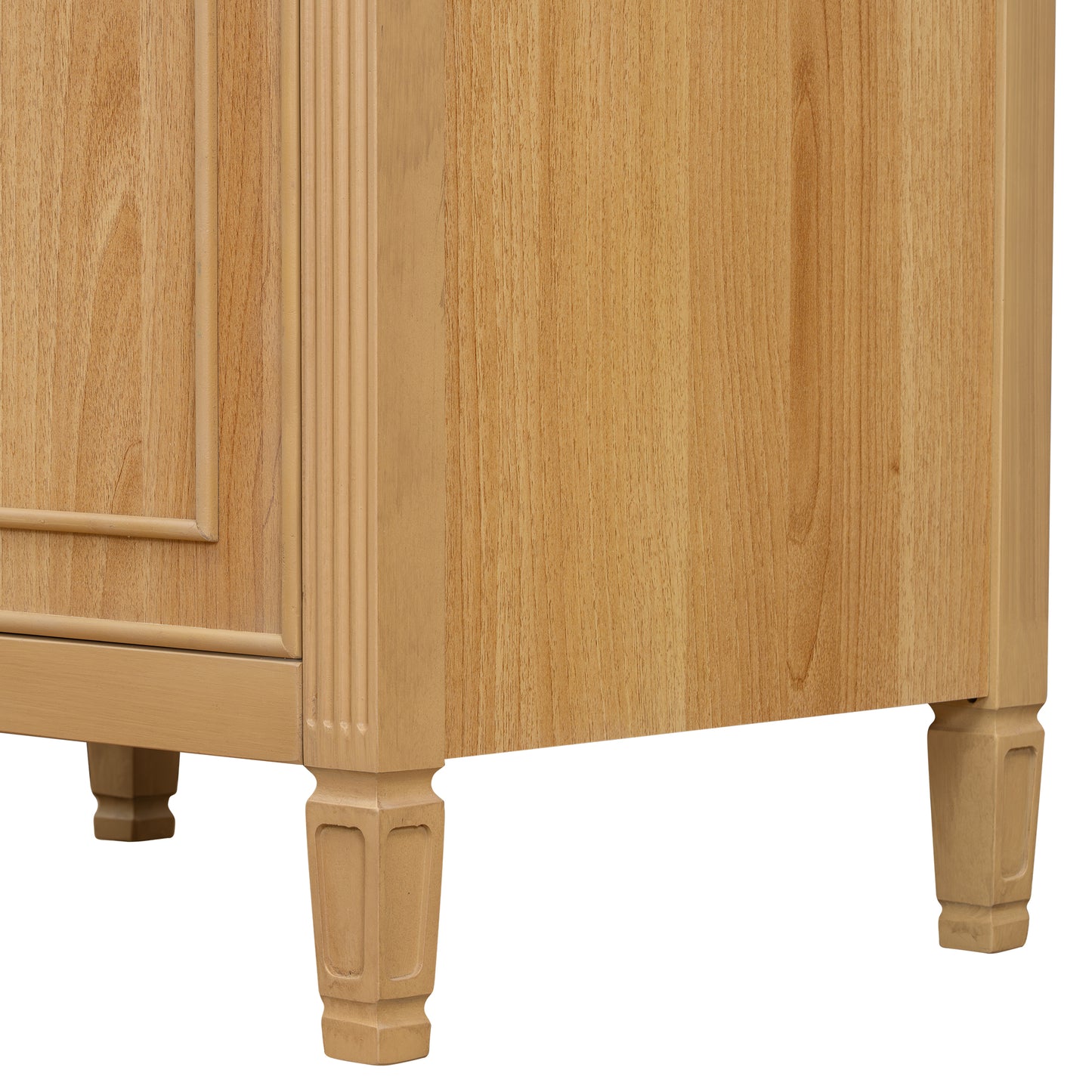 VanityFus 24-in Wood Bathroom Vanity Single Sink Combo Ceramic Top 1 door 3 drawers Undermount Adjustable Shelves