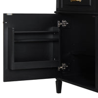 VanityFus 36-in Black Bathroom Vanity Single Sink Combo Ceramic Top 1 door 4 drawers Undermount Adjustable Shelves