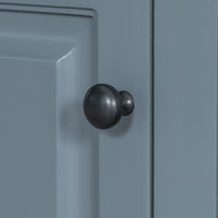 VanityFus 36-in Grey Blue Bathroom Vanity Single Sink Combo Ceramic Top 1 door 4 drawers Undermount Adjustable Shelves