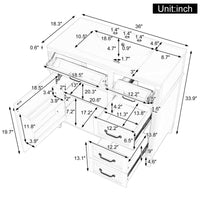 VanityFus 36-in Grey Blue Bathroom Vanity Single Sink Combo Ceramic Top 1 door 4 drawers Undermount Adjustable Shelves
