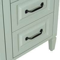 VanityFus 36-in Green Bathroom Vanity Single Sink Combo Ceramic Top 1 door 4 drawers Undermount Adjustable Shelves