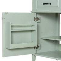 VanityFus 36-in Green Bathroom Vanity Single Sink Combo Ceramic Top 1 door 4 drawers Undermount Adjustable Shelves