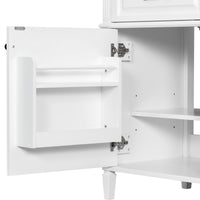 VanityFus 36-in Bathroom Vanity White Single Sink Combo with Ceramic Top 1 Door 4 Drawers Adjustable Shelves