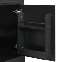 VanityFus 20-in Bathroom Vanity Black Single Sink Combo with Ceramic Top 1 Soft Close Door Adjustable Shelves