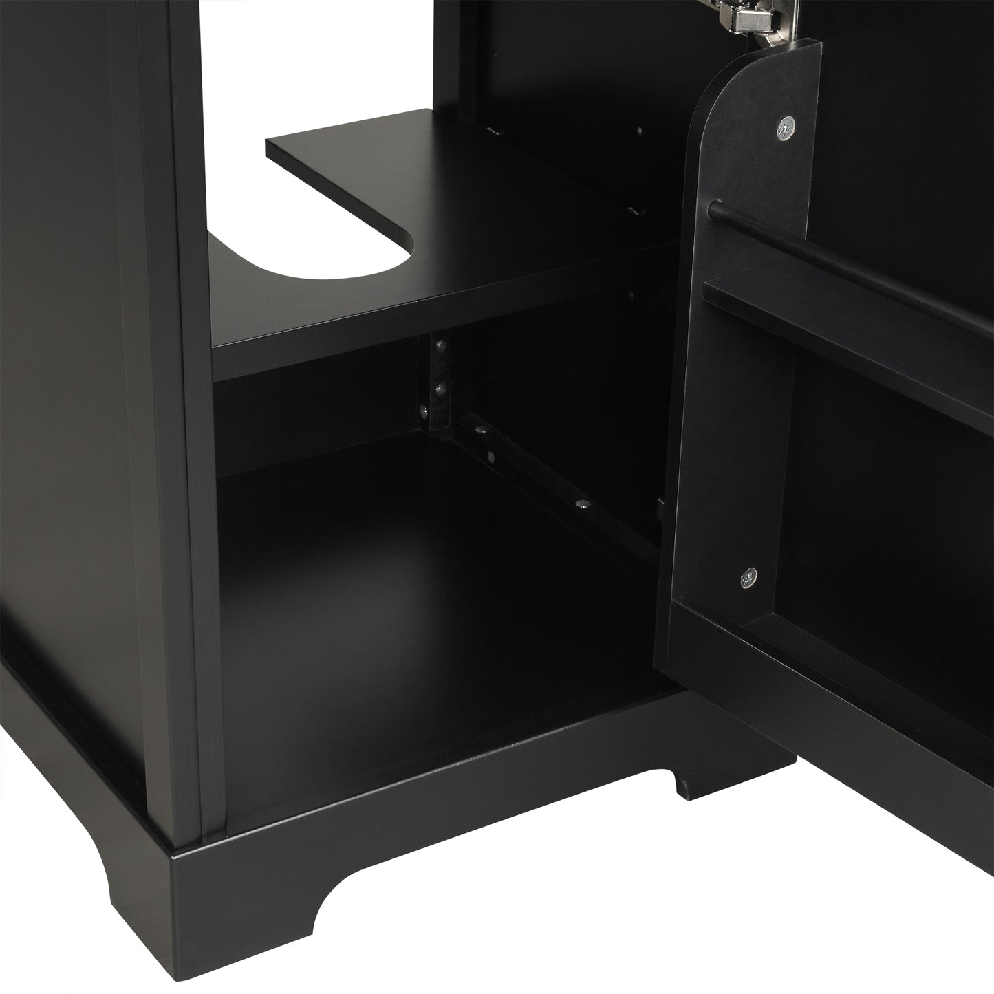 VanityFus 20-in Bathroom Vanity Black Single Sink Combo with Ceramic Top 1 Soft Close Door Adjustable Shelves
