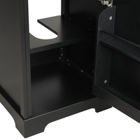 VanityFus 20-in Bathroom Vanity Black Single Sink Combo with Ceramic Top 1 Soft Close Door Adjustable Shelves