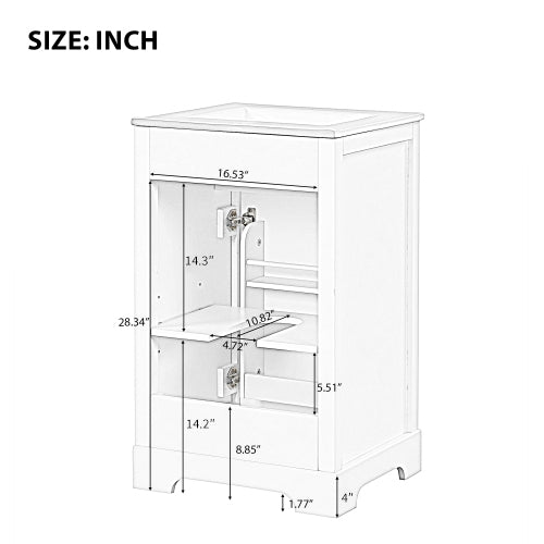 VanityFus 20-in Bathroom Vanity Black Single Sink Combo with Ceramic Top 1 Soft Close Door Adjustable Shelves