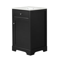 VanityFus 20-in Bathroom Vanity Black Single Sink Combo with Ceramic Top 1 Soft Close Door Adjustable Shelves