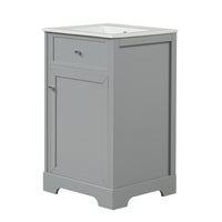 VanityFus 20-in Bathroom Vanity Gray Single Sink Combo with Ceramic Top 1 Soft Close Door Adjustable Shelves