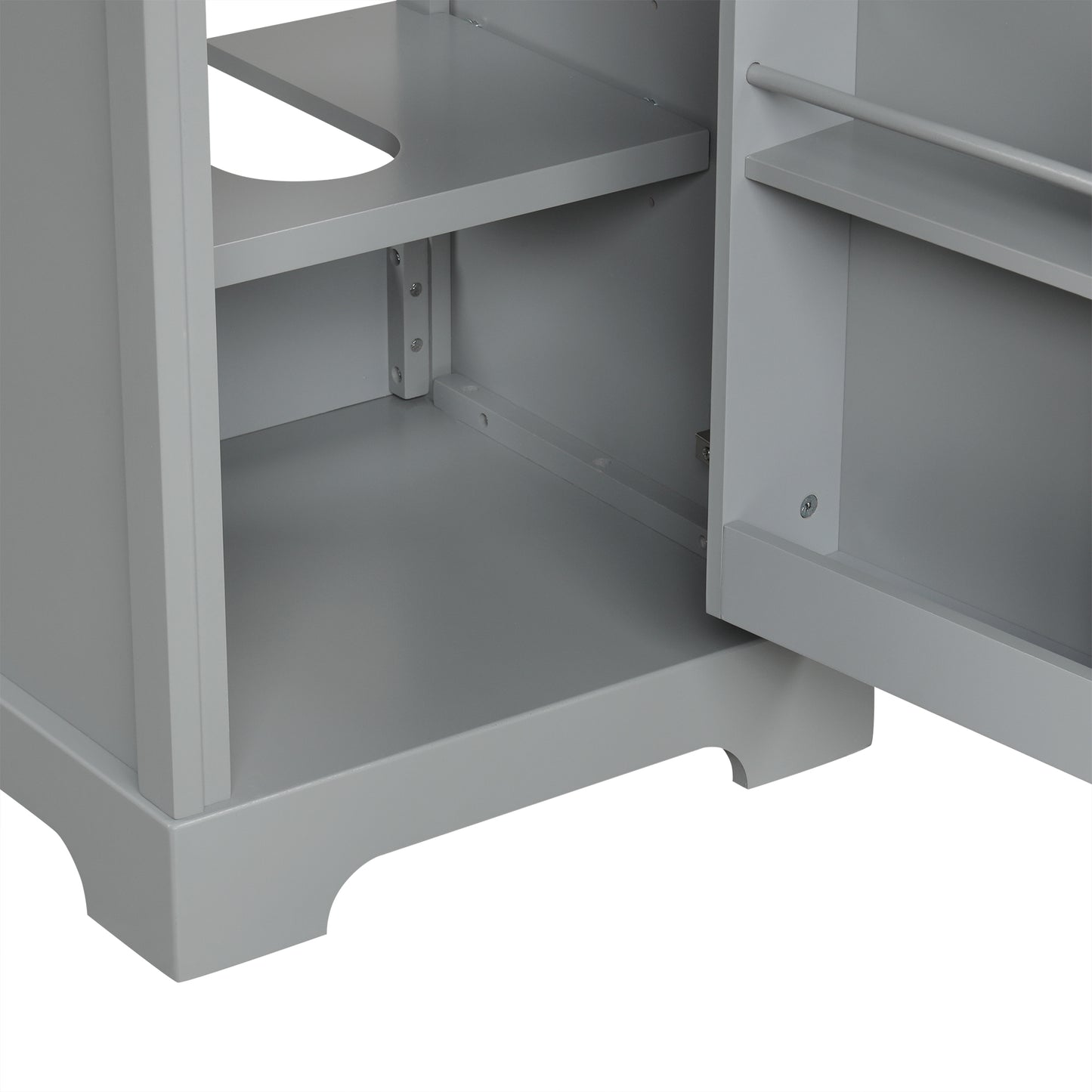 VanityFus 20-in Bathroom Vanity Gray Single Sink Combo with Ceramic Top 1 Soft Close Door Adjustable Shelves