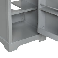 VanityFus 20-in Bathroom Vanity Gray Single Sink Combo with Ceramic Top 1 Soft Close Door Adjustable Shelves