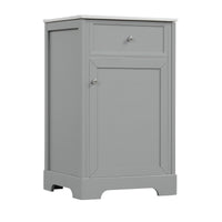 VanityFus 20-in Bathroom Vanity Gray Single Sink Combo with Ceramic Top 1 Soft Close Door Adjustable Shelves