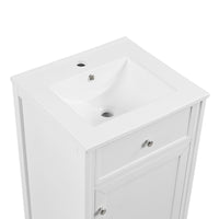 VanityFus 20-in Bathroom Vanity White Single Sink Combo with Ceramic Top 1 Soft Close Door Adjustable Shelves