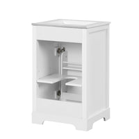 VanityFus 20-in Bathroom Vanity White Single Sink Combo with Ceramic Top 1 Soft Close Door Adjustable Shelves
