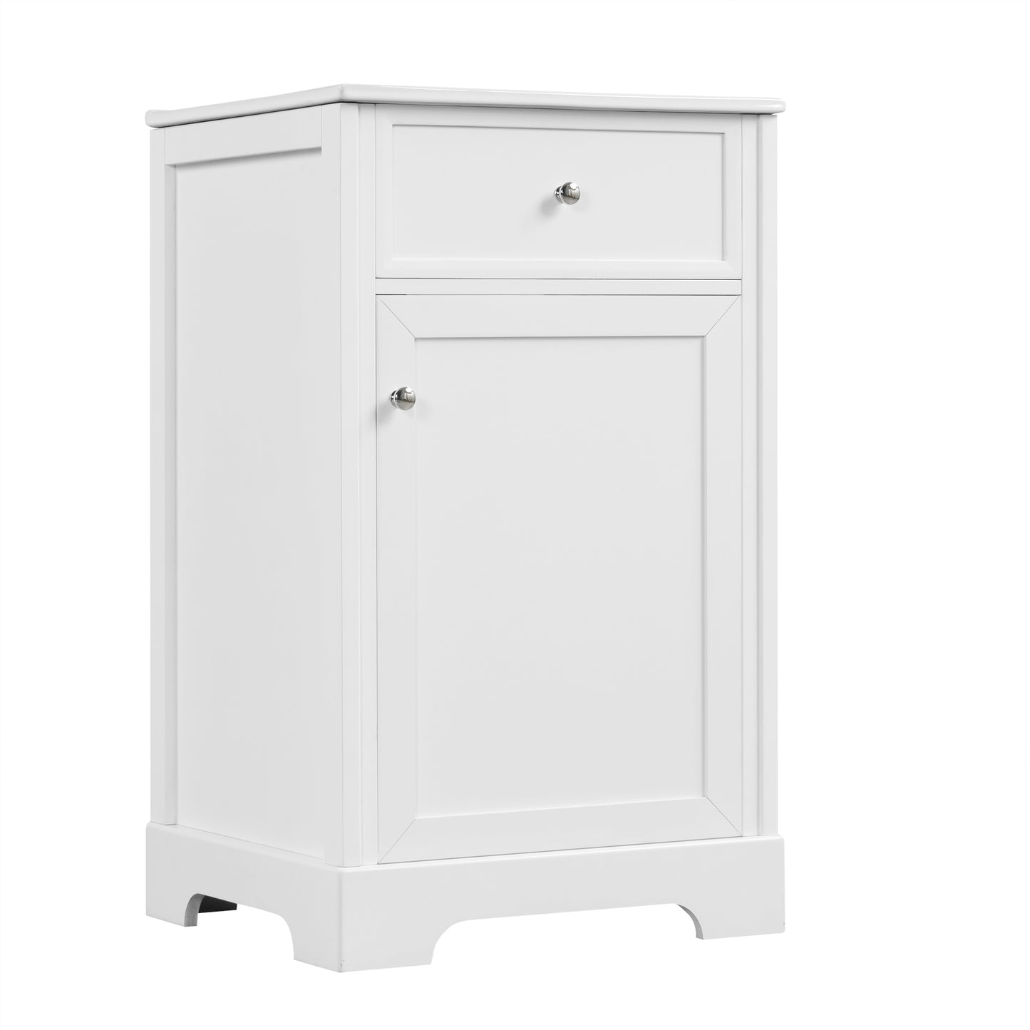 VanityFus 20-in Bathroom Vanity White Single Sink Combo with Ceramic Top 1 Soft Close Door Adjustable Shelves
