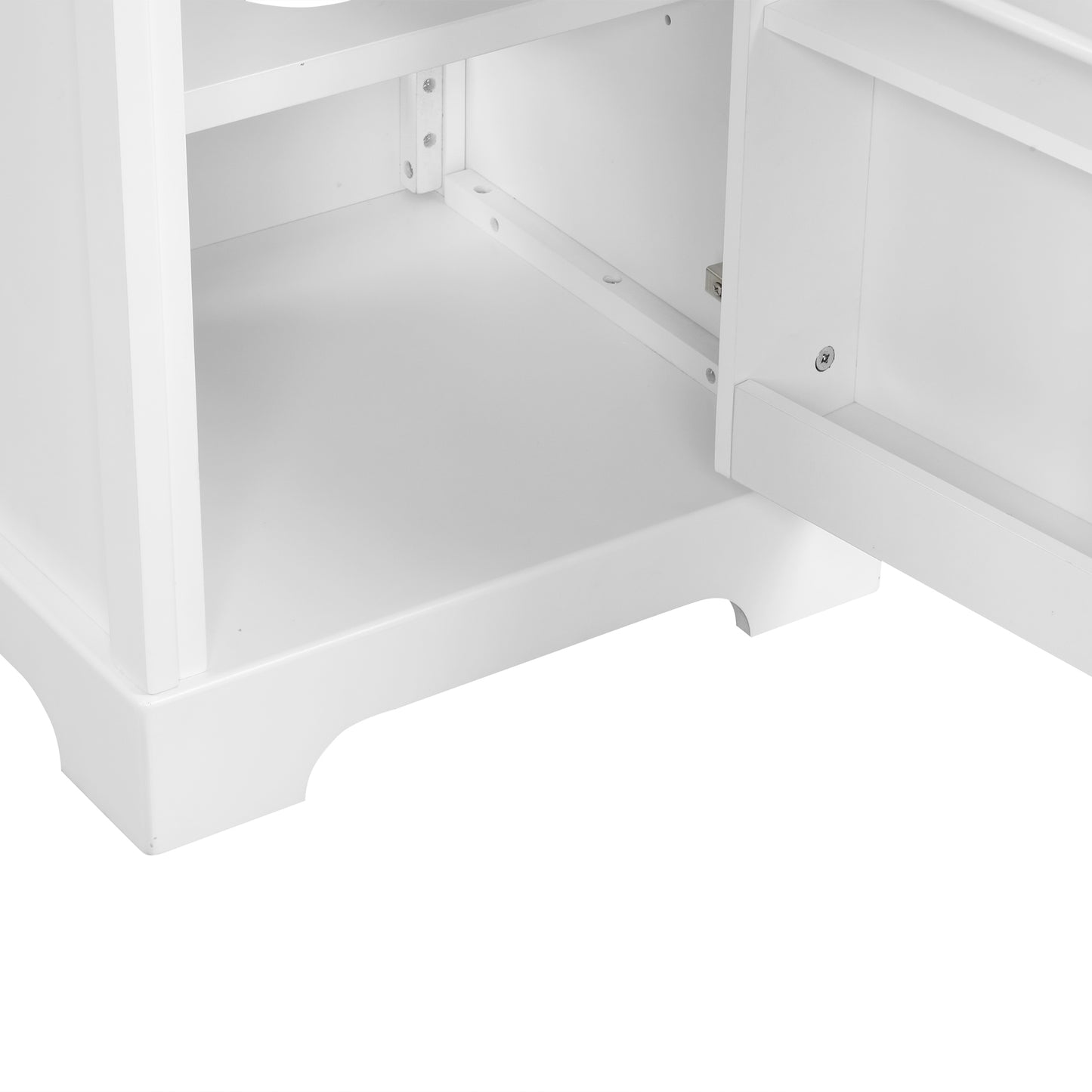 VanityFus 20-in Bathroom Vanity White Single Sink Combo with Ceramic Top 1 Soft Close Door Adjustable Shelves