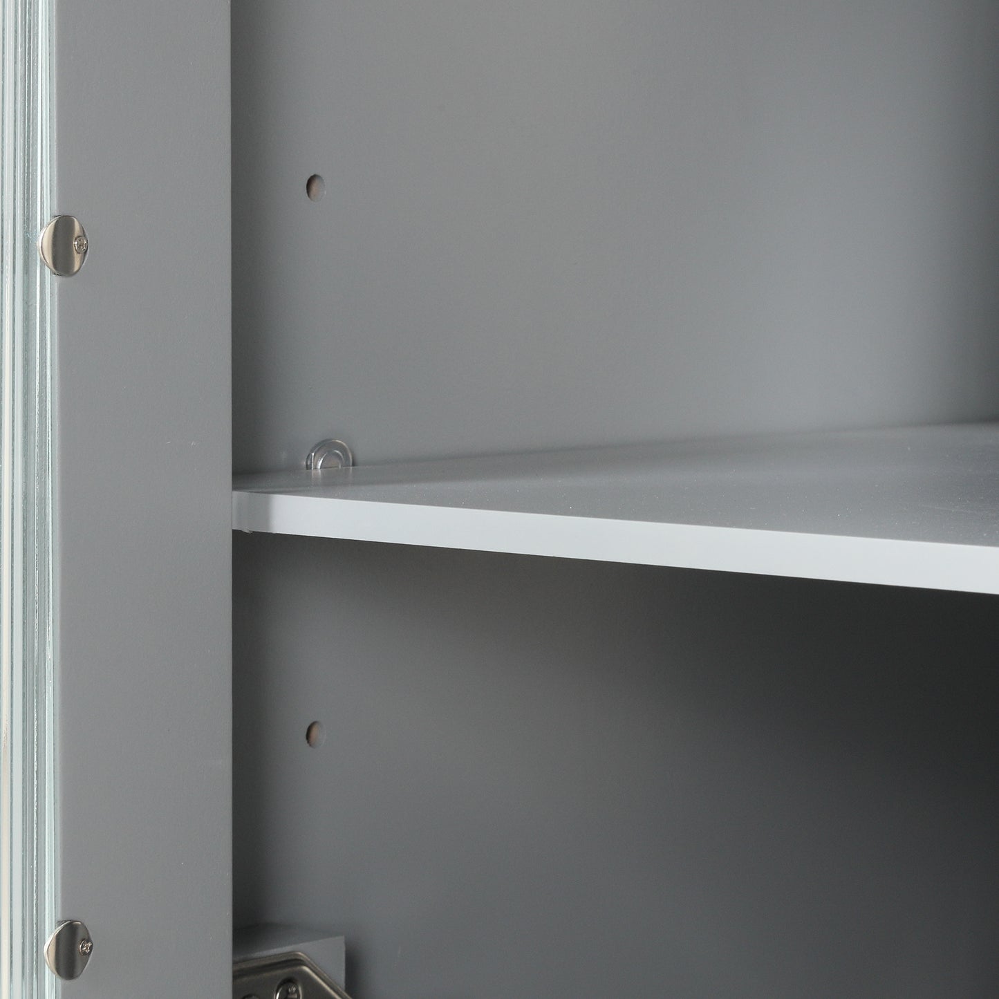 VanityFus 24-in Bathroom Vanity Gray Single Sink Combo with Ceramic Top 1 Soft Close Door 2 Drawers Adjustable Shelves