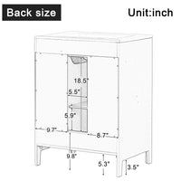 VanityFus 24-in Bathroom Vanity White Single Sink Combo with Ceramic Top 1 Soft Close Door 2 Drawers Adjustable Shelves