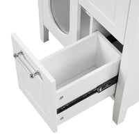 VanityFus 24-in Bathroom Vanity White Single Sink Combo with Ceramic Top 1 Soft Close Door 2 Drawers Adjustable Shelves